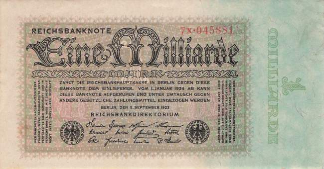 1 Milliarde Mark ro 111b X